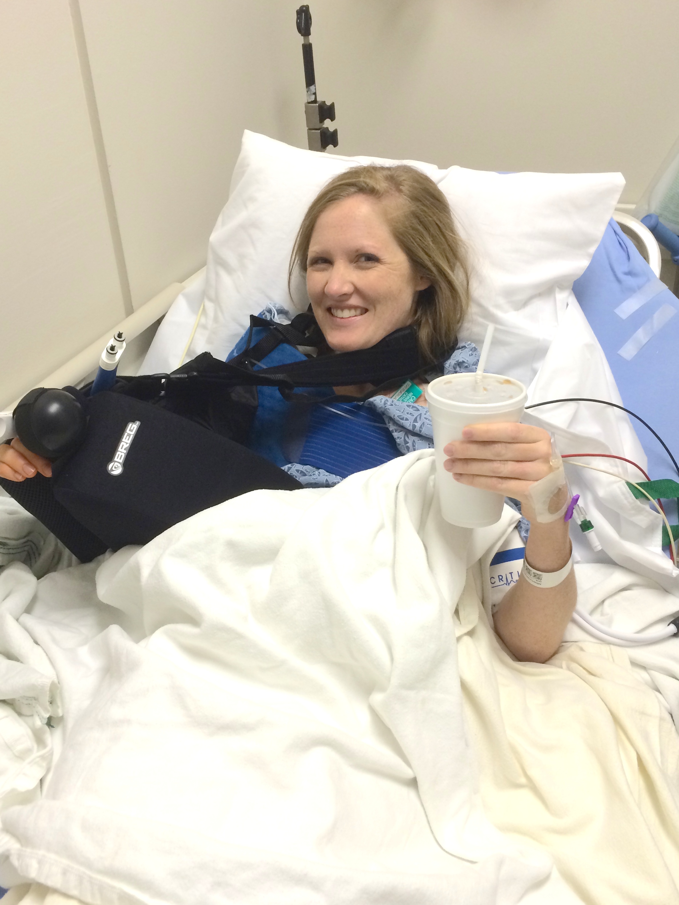 with people bringing me warmed blankets! and endless refills of